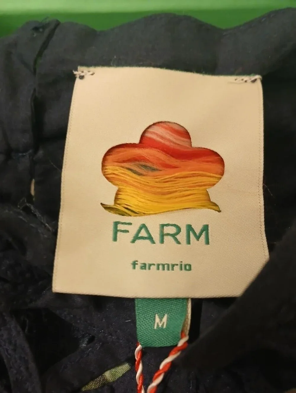 NWT FARM RIO® Floral Square-Neck Navy Women’s Top- M
